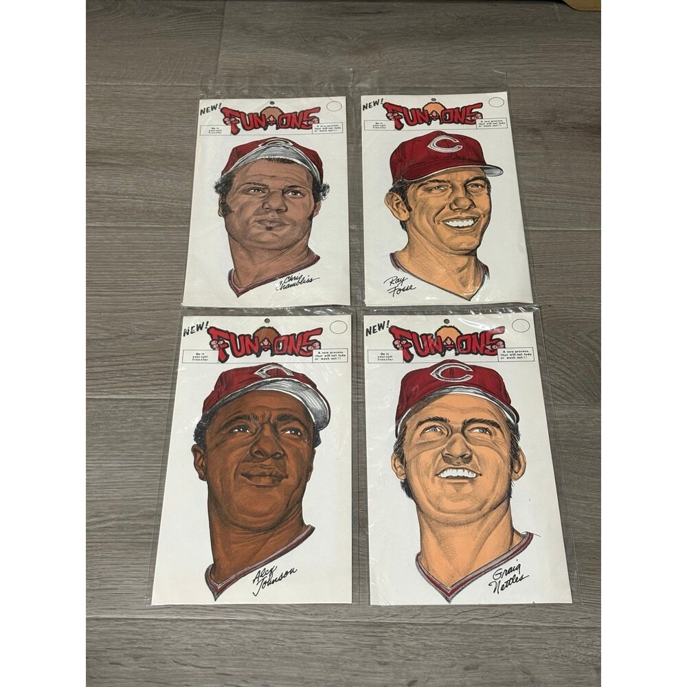 Vintage 1973 Cleveland Indians FUN-ONS Iron-On Transfers - SET of 4 - NOS